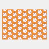 Baseball Ball Sinaasappel Patroon Kinder naam Verj Inpakpapier Vel (Voorkant 3)