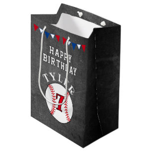 Baseball Ball Sport Chalkboard Kids Verjaardag Medium Cadeauzakje