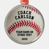 Baseball Ball Stitching Personated Metalen Ornament (Voorkant)