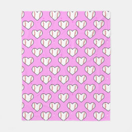 Baseball Ball Texture In Heart Shape - Seamless Pa Fleece Deken