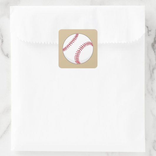 Baseball Ball Vierkante Sticker (Tas)