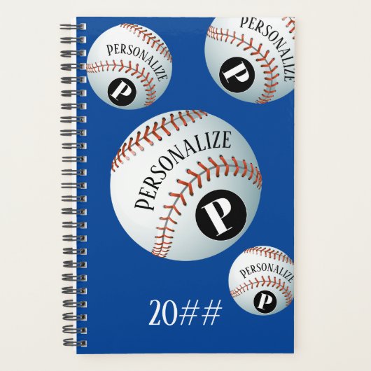 Baseball Baller Monogram Aangepast Multi Planner (Voorkant)