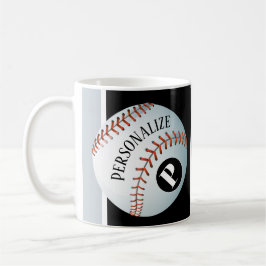 Baseball Baller Monogram Aangepaste naam Koffiemok
