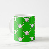 Baseball - Balls & Bats Seamless Pattern Koffiemok (Voorkant links)