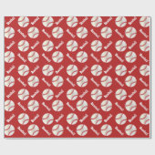 Baseball Balls | DIY Achtergrondkleur Cadeaupapier (Vlak)