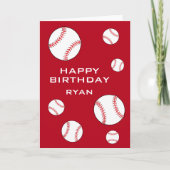 Baseball Balls gepersonaliseerd Happy Birthday Kin Kaart (Voorkant)