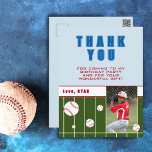 Baseball Balls Kids Birthday Foto Dank u Briefkaart<br><div class="desc">Baseball Balls Kids Birthday Foto Dank u Briefkaart. Baseball op de verjaardag bedankt jullie briefkaart met dank aan jullie boodschap,  naam en honkbalballen. Pas dit honkbalbriefkaart aan met jouw naam en boodschap voor de gasten. Voeg je foto toe. Geweldig voor kinderen die van honkbal en sport houden.</div>