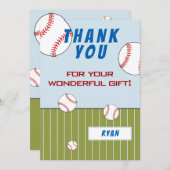 Baseball Balls op maat gesneden kinderen van zater Bedankkaart (Voorkant / Achterkant)