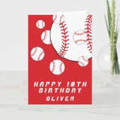 Baseball Balls Red Kinder Boy Happy Birthday Kaart (Voorkant)