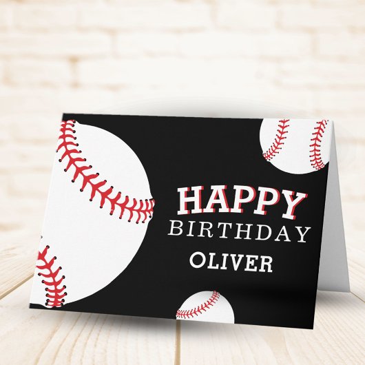 Baseball Balls Sports Happy Birthday Kinder Kaart