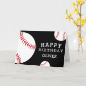 Baseball Balls Sports Happy Birthday Kinder Kaart (Gele Bloem)
