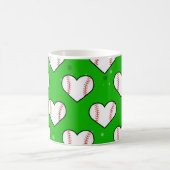 Baseball-baltextuur in hartvorm - patroon koffiemok (Center)