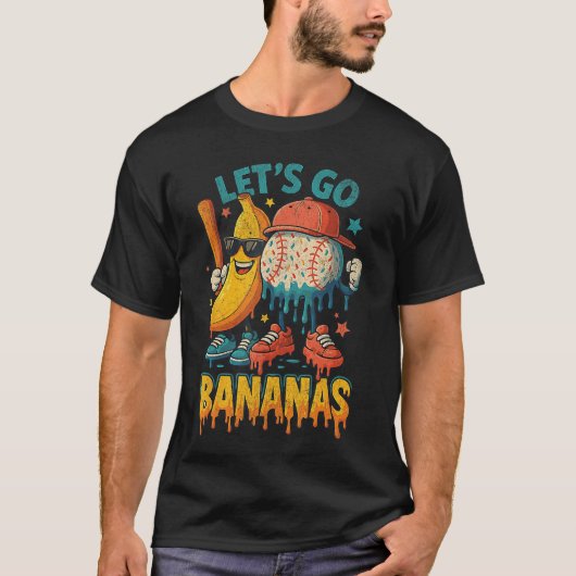 Baseball Banana Funny Sports Drip Art for  friends T-shirt (Voorkant)
