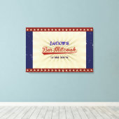  BASEBALL Bar Bat Mitzvah Aanmelden aan boord Canvas Afdruk (Insitu (Houten vloer))