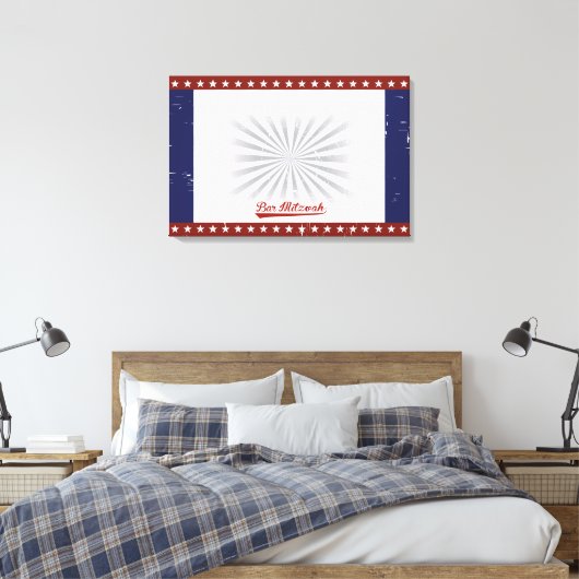  BASEBALL Bar Bat Mitzvah Sign In CUSTOM Canvas Afdruk (Insitu (Slaapkamer))