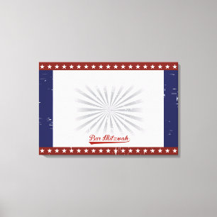 BASEBALL Bar Bat Mitzvah Sign In CUSTOM Canvas Afdruk