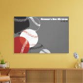 Baseball Bar Mitzvah Bar Mitzvah Aanmeldbord Canvas Afdruk (Insitu (Woonkamer))