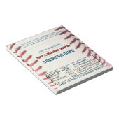 Baseball Bar Mitzvah Chocolade Snoep Wrappers Notitieblok (Schuin)