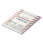 Baseball Bar Mitzvah Chocolade Snoep Wrappers Notitieblok (Linkerzijde)