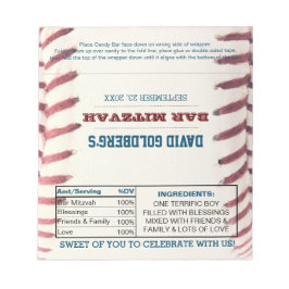 Baseball Bar Mitzvah Chocolade Snoep Wrappers Notitieblok