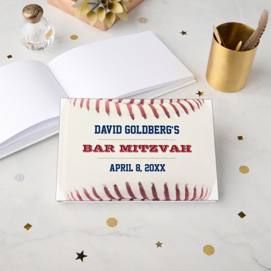 Baseball Bar Mitzvah Gastenboek (Voorkant open)