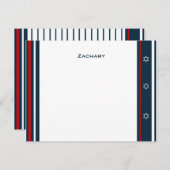 Baseball Bar Mitzvah Hartelijk dank Notitiekaartje (Voorkant / Achterkant)