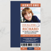 Baseball Bar Mitzvah Invites Kaart (Voorkant / Achterkant)