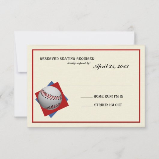  Baseball Bar Mitzvah Reageer RSVP Kaartje (Voorkant)
