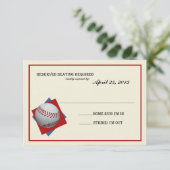  Baseball Bar Mitzvah Reageer RSVP Kaartje (Staand voorkant)