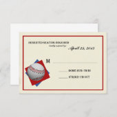  Baseball Bar Mitzvah Reageer RSVP Kaartje (Voorkant / Achterkant)