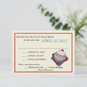Baseball Bar Mitzvah Reageer RSVP Kaartje (Staand voorkant)
