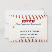 Baseball Bar Mitzvah RSVP-kaart RSVP Kaartje (Voorkant)