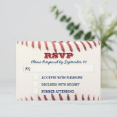 Baseball Bar Mitzvah RSVP-kaart RSVP Kaartje (Staand voorkant)