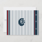 Baseball Bar Mitzvah RSVP Kaartje (Achterkant)