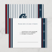 Baseball Bar Mitzvah RSVP Kaartje (Voorkant / Achterkant)