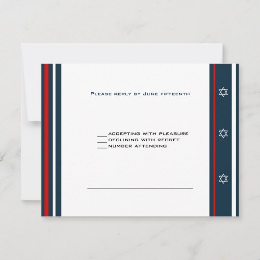 Baseball Bar Mitzvah RSVP Kaartje (Voorkant)