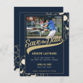 Baseball Bar Mitzvah slaat de datum op Save The Date (Voorkant / Achterkant)