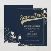 Baseball Bar Mitzvah slaat de datum op Save The Date (Voorkant / Achterkant)