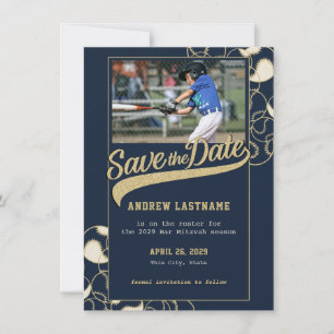 Baseball Bar Mitzvah slaat de datum op Save The Date