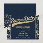 Baseball Bar Mitzvah slaat de datum op Save The Date (Voorkant / Achterkant)