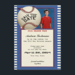 Baseball Bar Mitzvah slaat de datum op Save The Date<br><div class="desc">Het  honkbalseizoen gaat door design,  behalve de datum met foto. Pas tekst aan zoals aangewezen.</div>