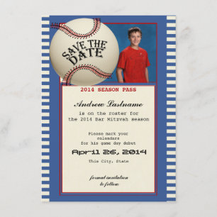 Baseball Bar Mitzvah slaat de datum op Save The Date