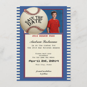 Baseball Bar Mitzvah slaat de datum op Save The Date
