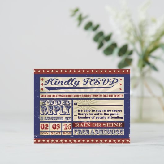  BASEBALL Bar Mitzvah Uitnodiging (Staand voorkant)