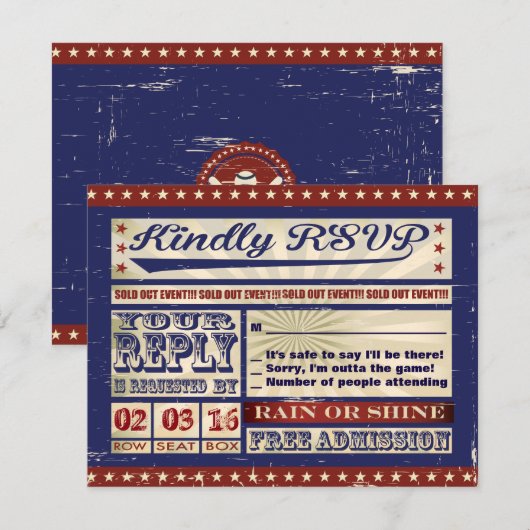 BASEBALL Bar Mitzvah Uitnodiging (Voorkant / Achterkant)