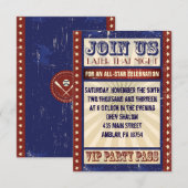 BASEBALL Bar Mitzvah uitnodiging (Voorkant / Achterkant)