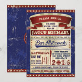 BASEBALL Bar Mitzvah Uitnodiging (Voorkant / Achterkant)