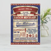 BASEBALL Bar Mitzvah uitnodiging (Staand voorkant)