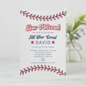 Baseball Bar Mitzvah Uitnodiging All Star (Staand voorkant)