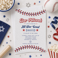 Baseball Bar Mitzvah Uitnodiging All Star